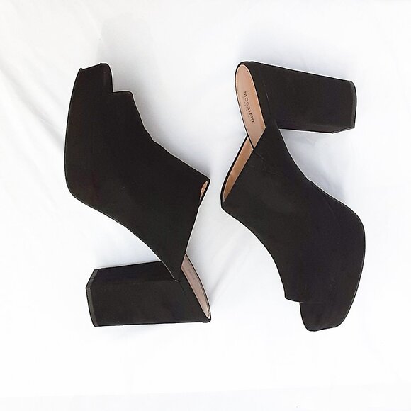 MOSSIMO Black Suede Platform Mules | Size 11M w/Box - Picture 7 of 12